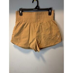 JoyLab Womens Athletic High-Rise Smocked Waist Running Shorts Tan Brown Small